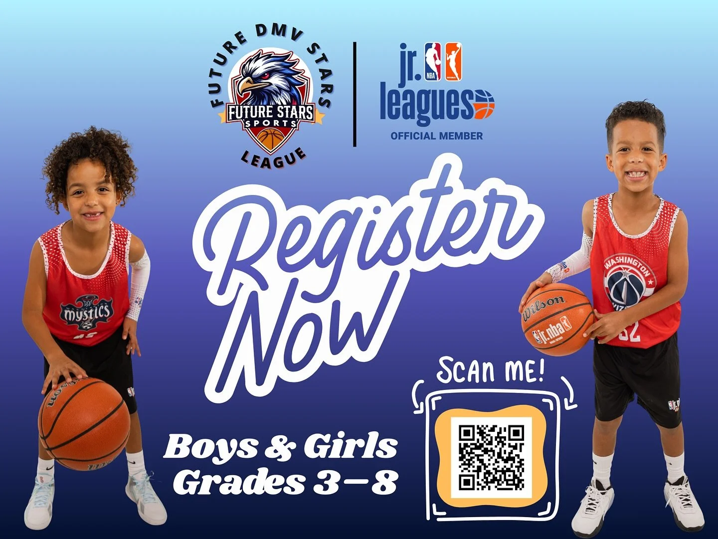 8 DAYS &lsquo;TIL SCHOOL + 2 WEEKS &lsquo;TIL TIP-OFF 🚨
 The Future DMV Stars Jr. NBA &amp; WNBA League is coming to Clarksburg! 🏀 Tryouts + Season Kickoff in just 2 weeks 🔥

Don&rsquo;t wait &mdash; sign your child up TODAY and let them ball out 