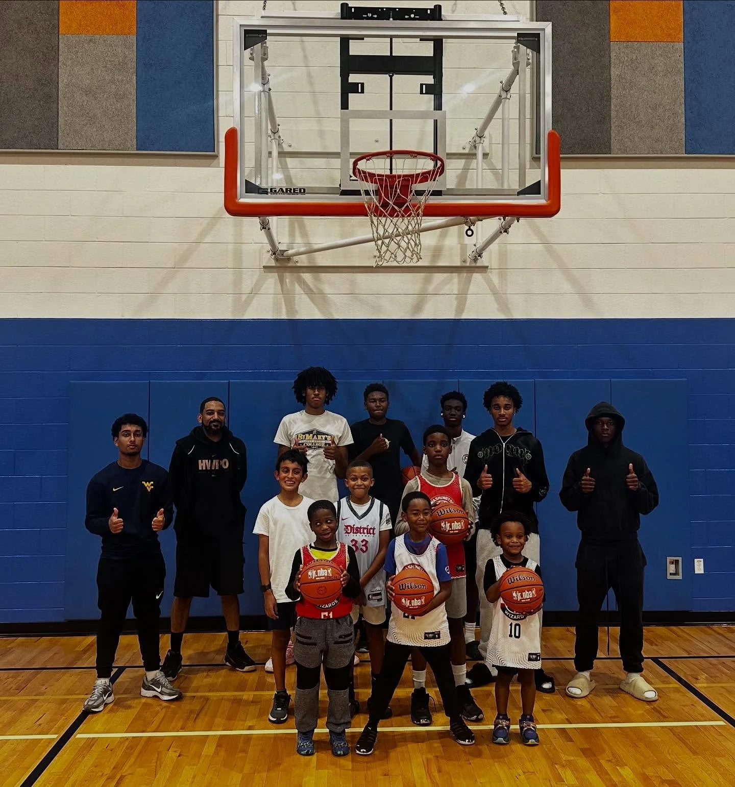 Shoutout to the Clarksburg  boys for coming out and helping with the JrNBA . Boys really appreciated the knowledge that was shared and look forward to seeing you all during the season . Great job !!!!!