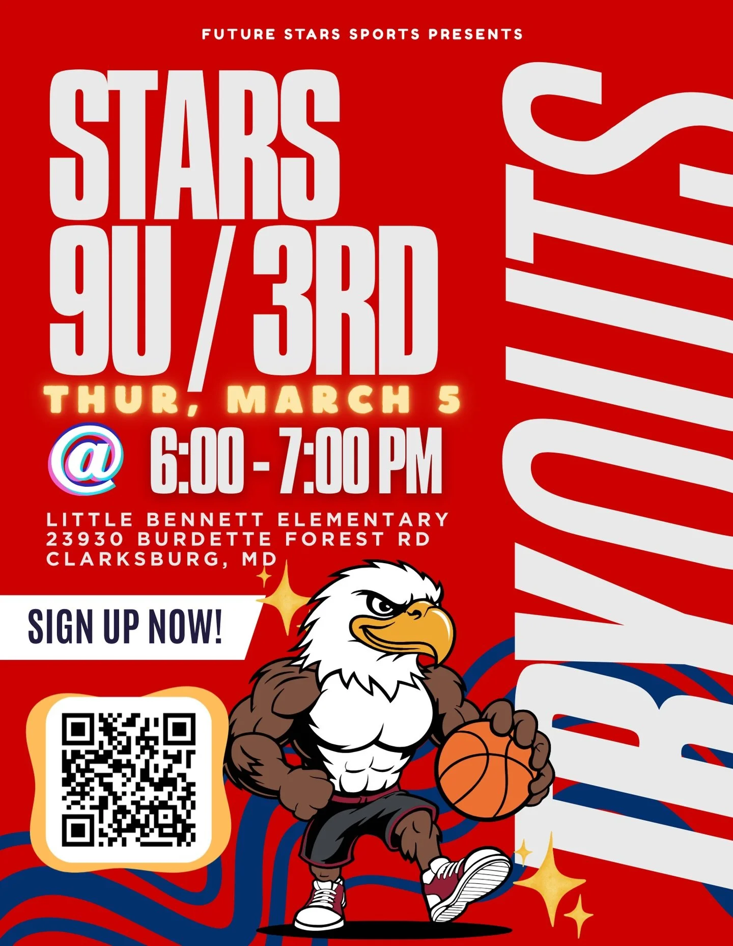 🏀✨ FUTURE STARS AAU TRYOUTS ARE HERE! ✨

Think you&rsquo;ve got what it takes to compete, grow, and shine on the AAU stage? 🌟 Now&rsquo;s your chance! Our upcoming Future Stars AAU Basketball Tryouts are happening NEXT WEEK &mdash; and spots are li
