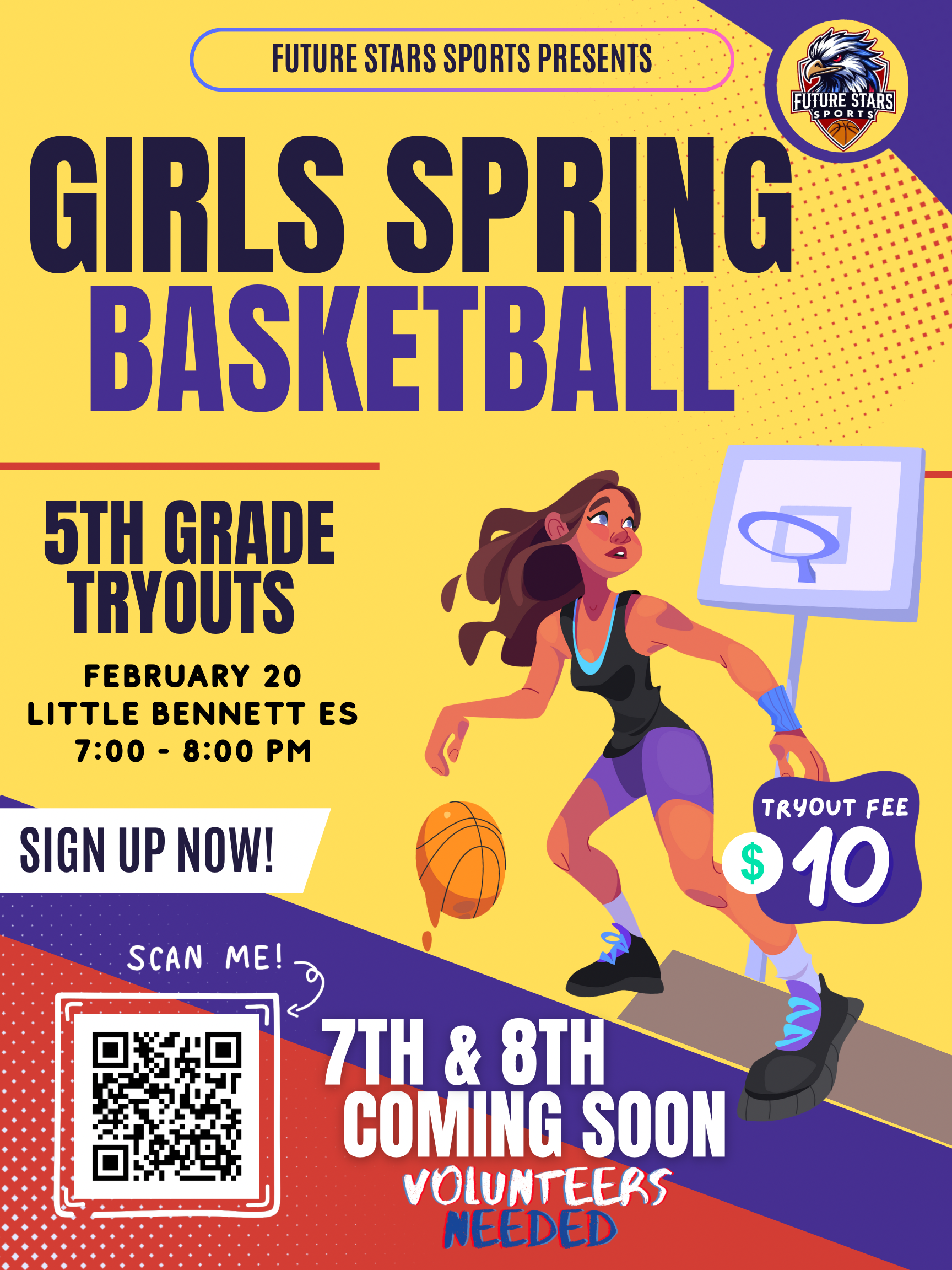 Brown Modern Girl Tournament Basketball Poster.png