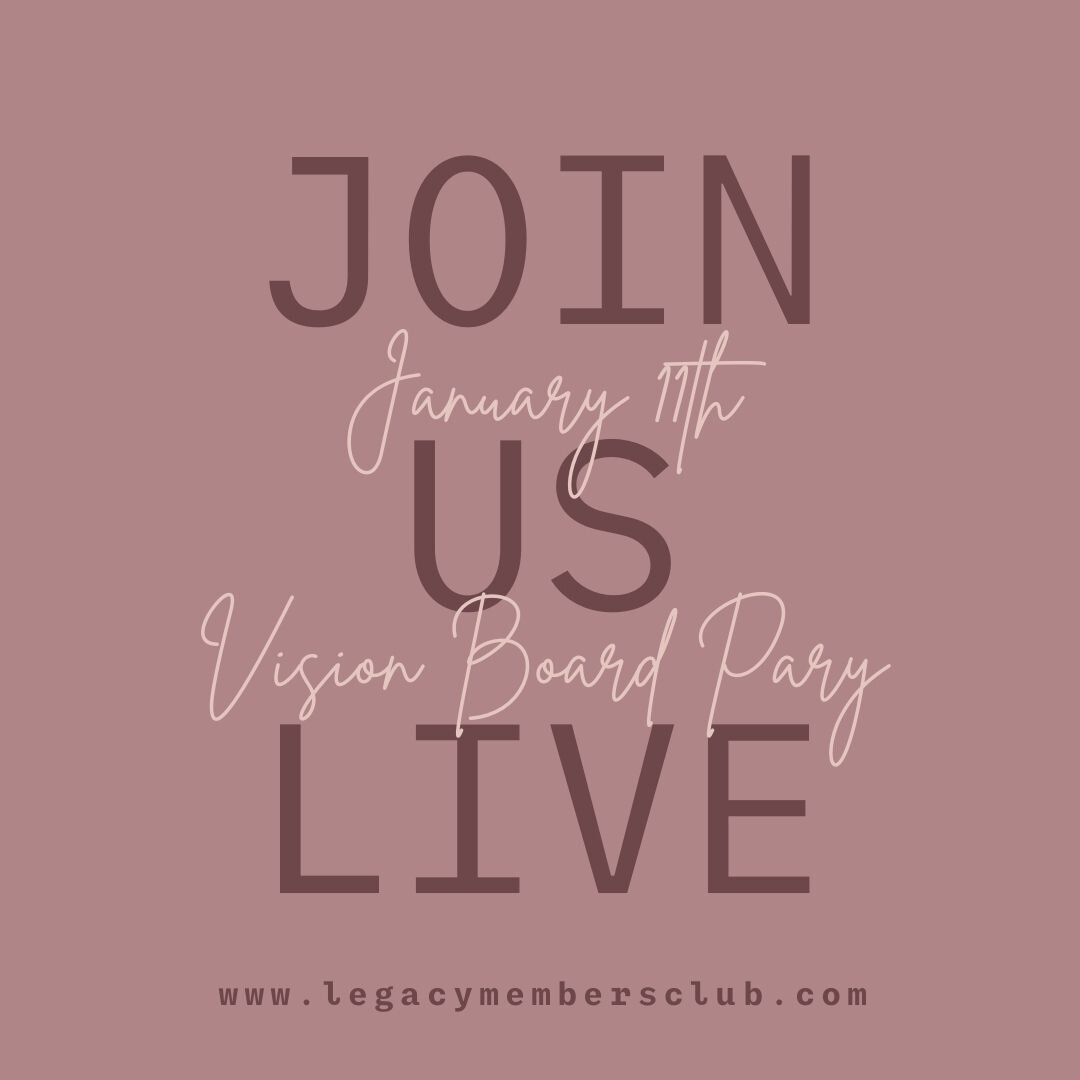 On January 11th Legacy Members Club will be hosting our very first Vision Board Party! It will be an evening full of fun, planning, and preparation to meet our 2024 goals!

Join us today! 

#protectblackwomen #BlackWomenMembership #blackwomenmatter #