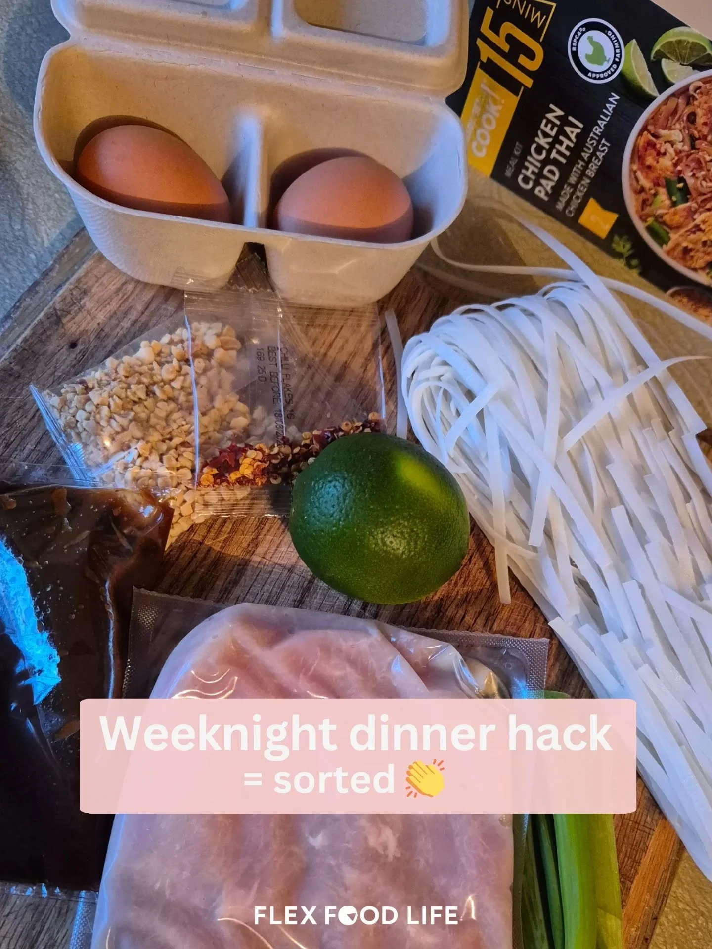 Some nights I just want dinner 𝘴𝘰𝘳𝘵𝘦𝘥: no list, no prep, no mental load.
ALDI’s Ready, Set… Cook! Meal Kits have been such a good find. This Chicken Pad Thai was $15.99, serves 2,  ready in under 15 minutes, and honestly tastes ju