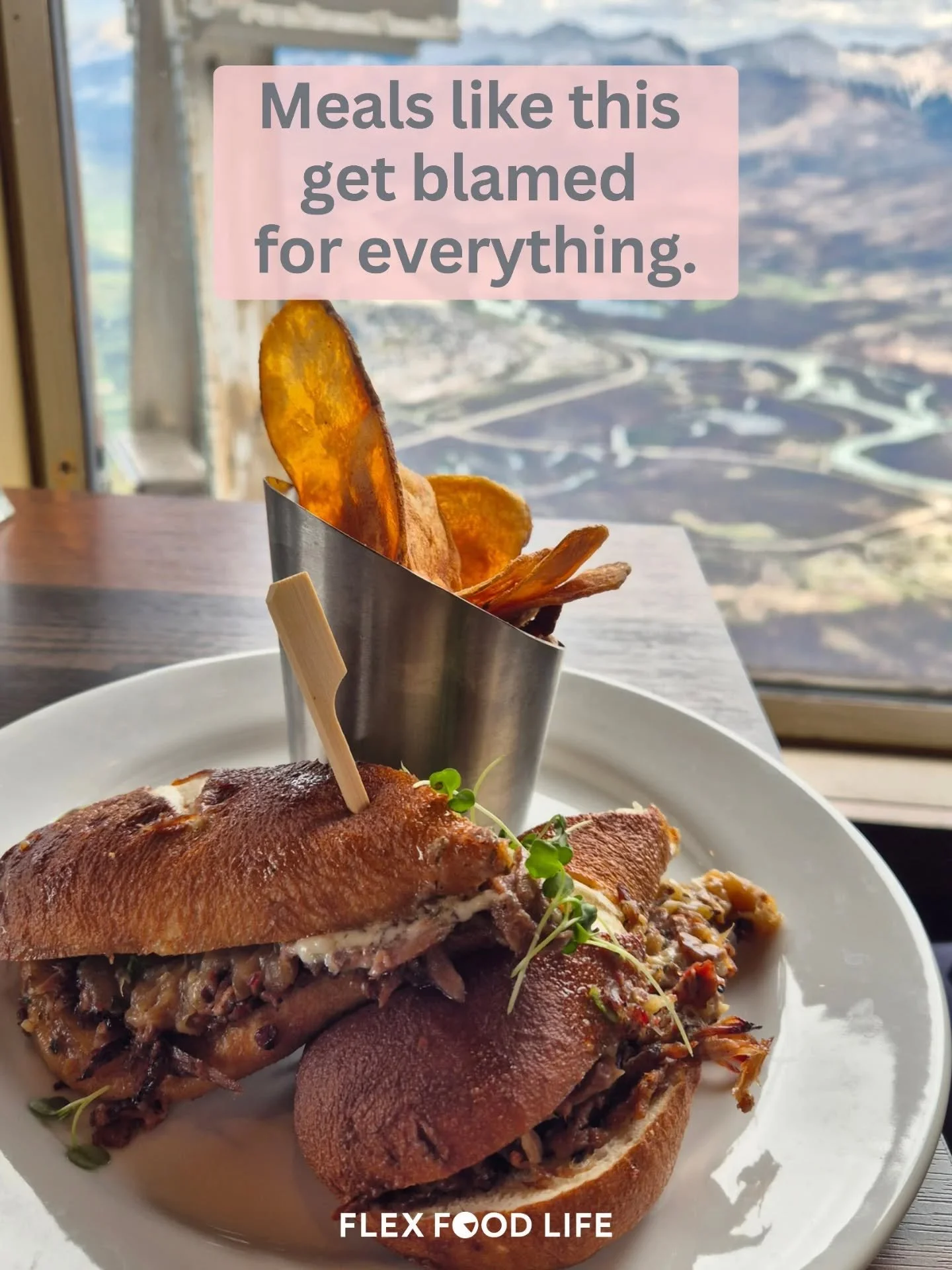 Meals like this often get labelled as &ldquo;too much&rdquo;.

But when you break it down, this plate actually contains the key things your body needs to feel satisfied and supported.

This one was a roasted Alberta brisket burger on a pretzel bun wi