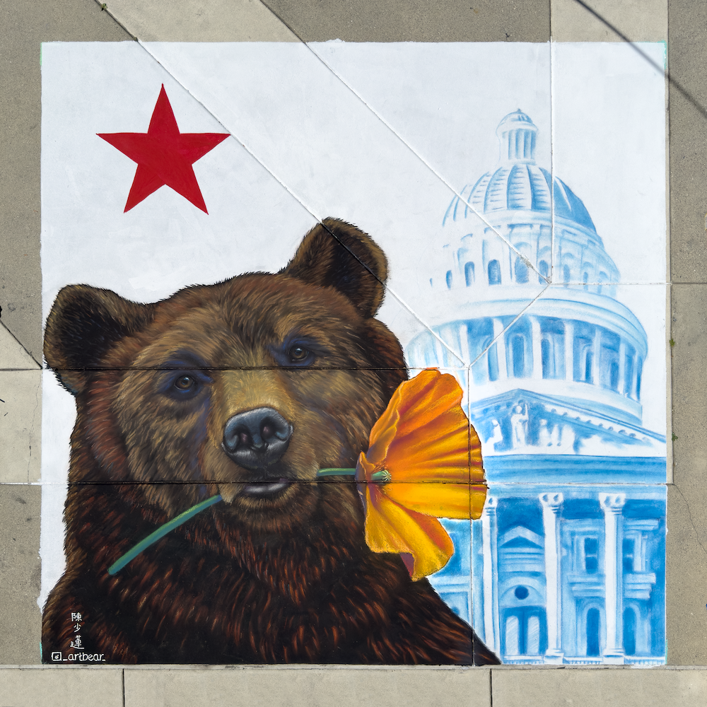 25.07.04 
"Celebrate California" 
Chalk Full of Fun on the Square 
Redwood City, California 
10' x 10'