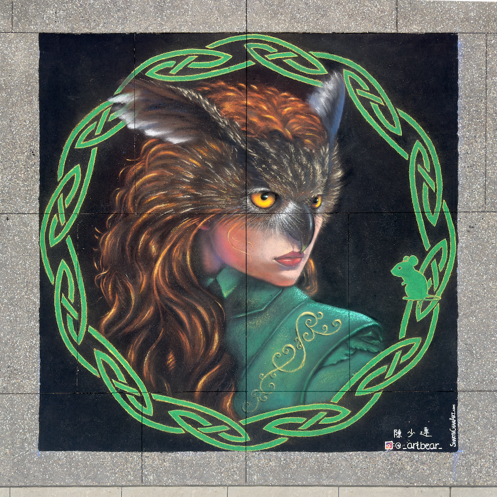 24.08.11 
“Owl Metamorphosis” 
Downtown Mpls Street Art Festival 
Minneapolis, Minnesota 
9' x 9'