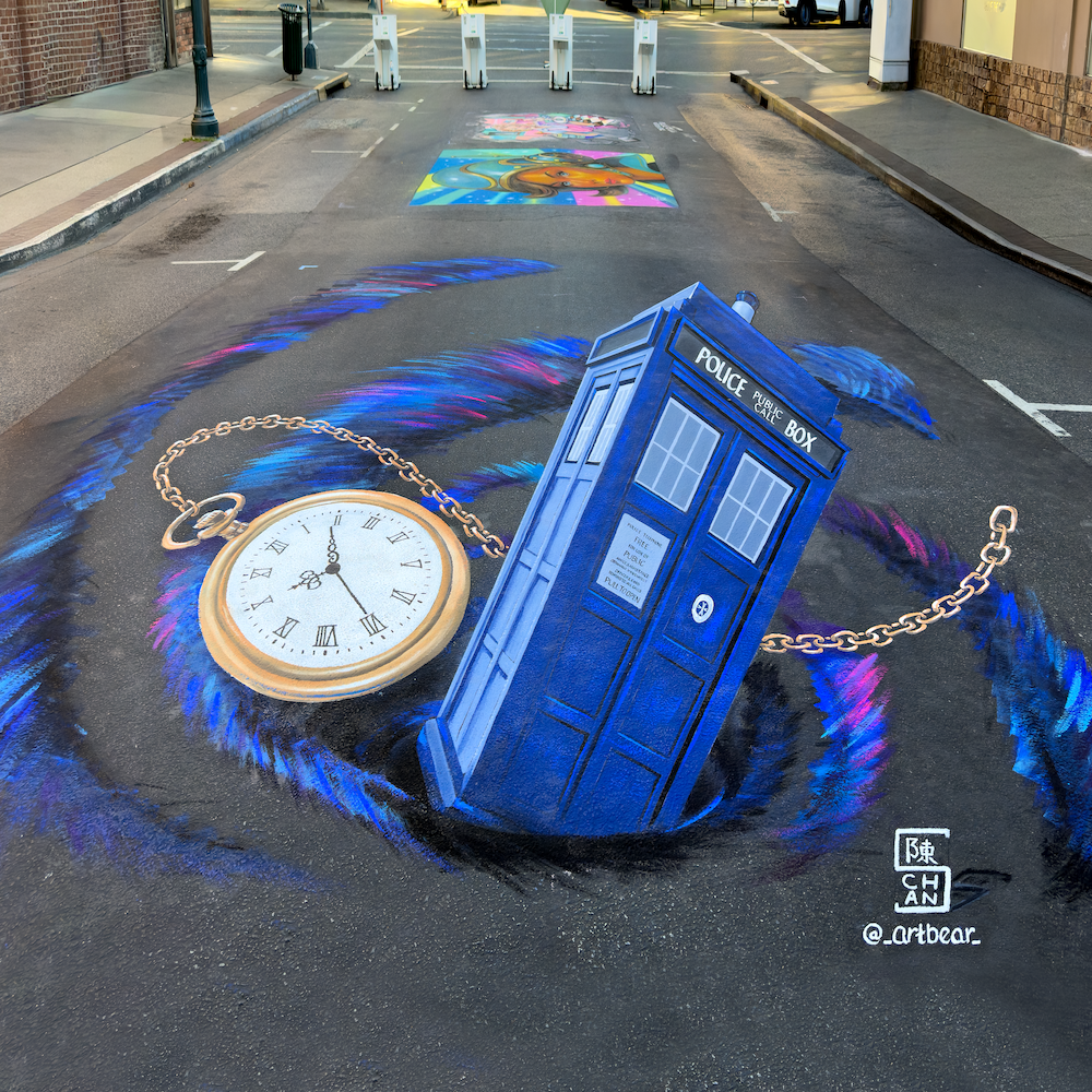 25.10.05 
“Wibbly Wobbly, Timey Wimey” 
Art Along The Rogue 
Grants Pass, Oregon 
15’ x 23’