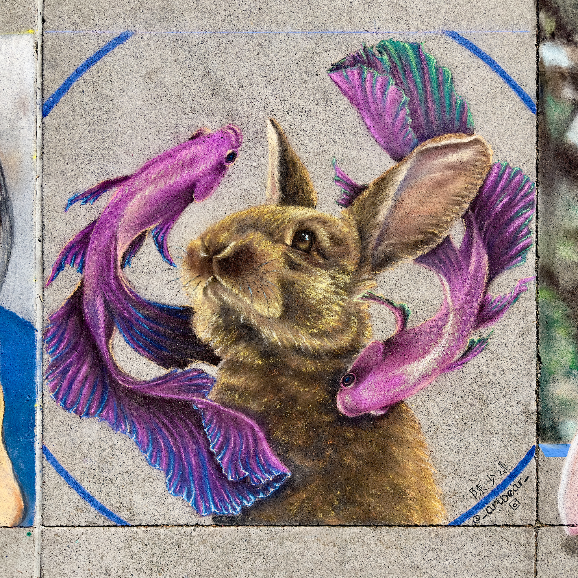 24.09.29 
“Bunny Foo Foo says “What fresh hell?”” 
Downtown Pleasant Hill 
Pleasant Hill, Ca 
6’ x 6’ 1-day