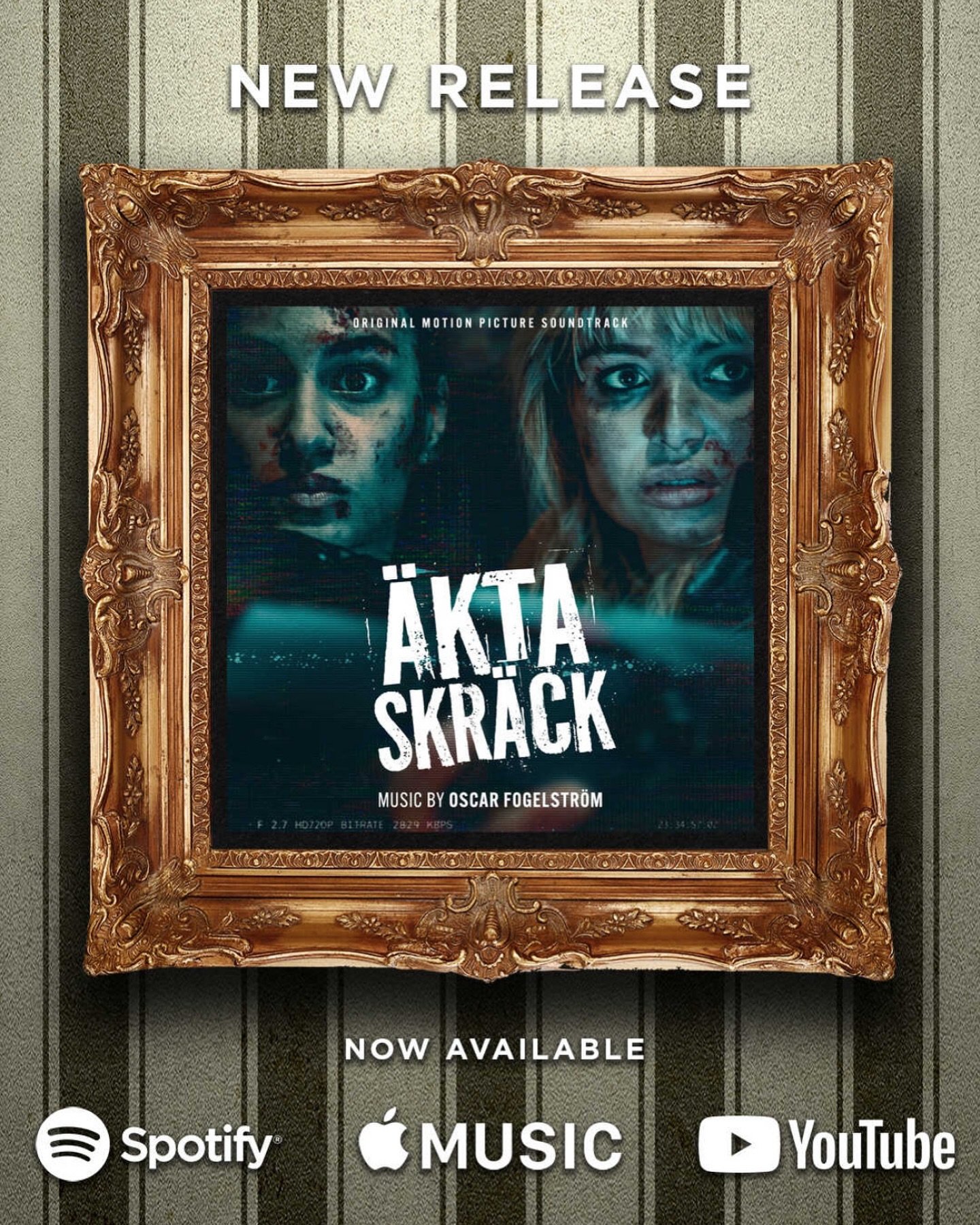 OUT NOW!
#Soundtrack release for &rdquo;&Auml;kta Skr&auml;ck&rdquo;. Swedish #horror film that opens in theaters today 🥳👻👻 

https://open.spotify.com/album/0dMGaGiR1UWfDM42nOF7yG?si=8eCL1PwHQI-fYBQZDS18AA