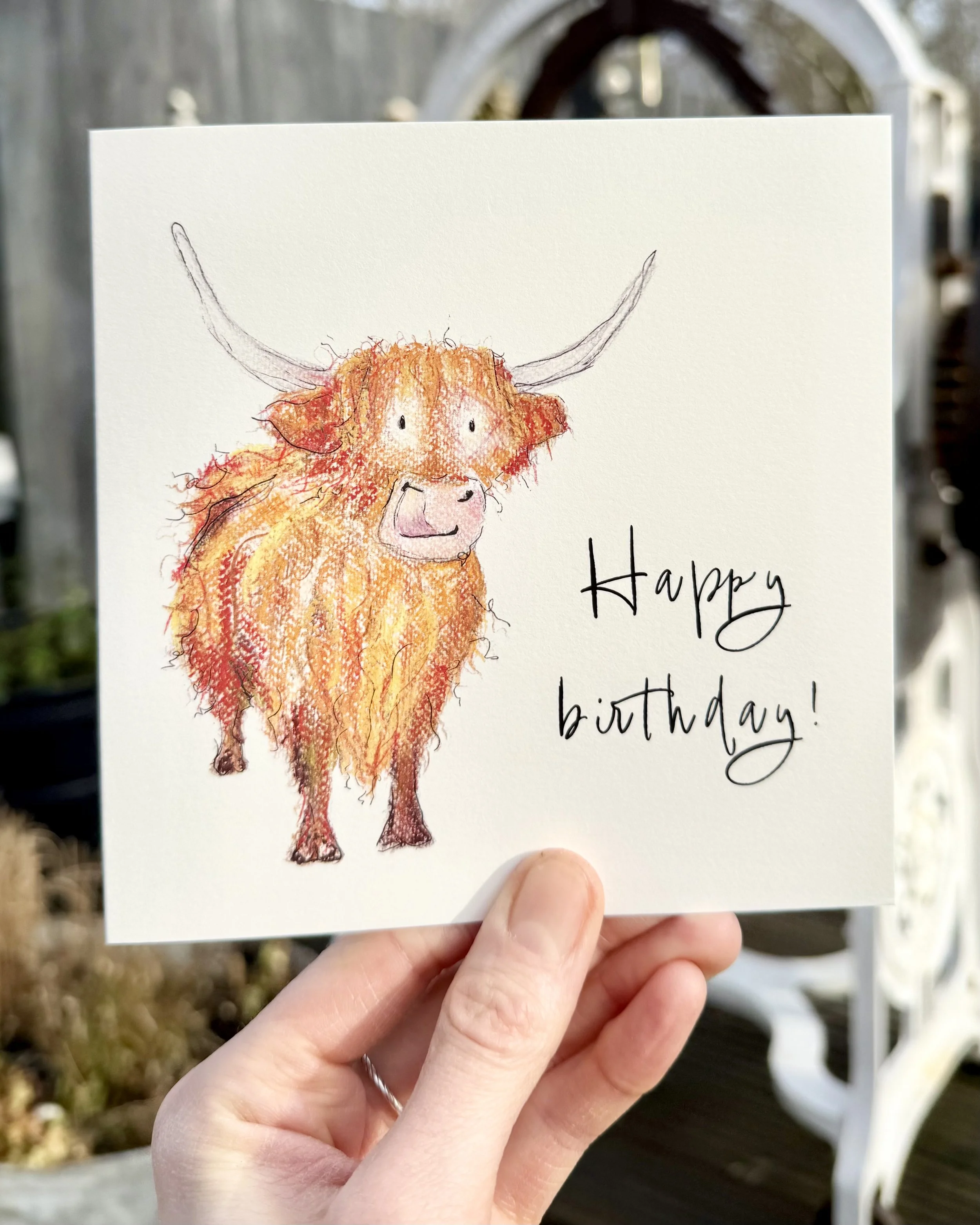 Hilda Highland Cow Birthday Card