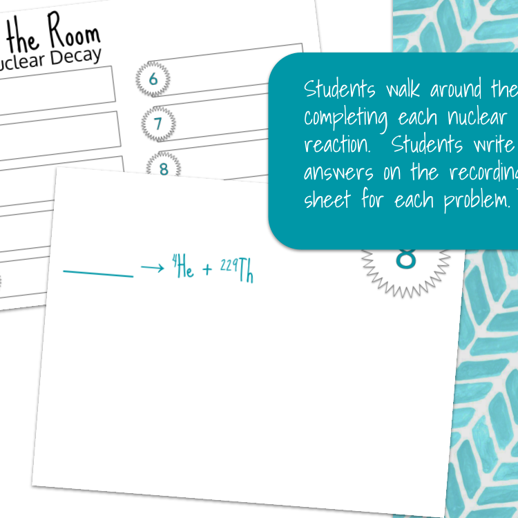 Chemistry Nuclear Decay Write the Room Printable Activity