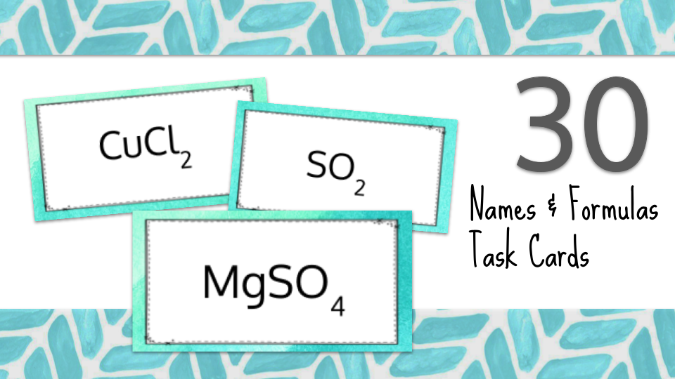 Chemistry Mixed Naming and Formulas Preview Image 1
