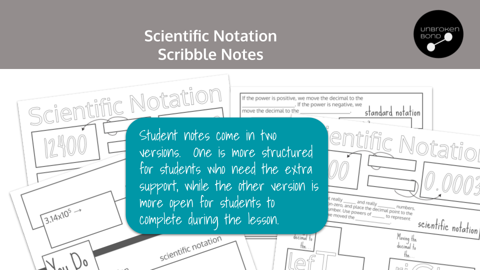 Scientific Notation Scribble Notes Preview Image 1