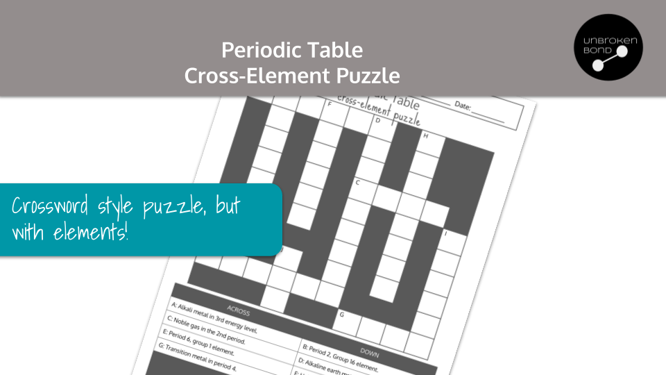 Periodic Table Cross Element Puzzle Preview Image 1