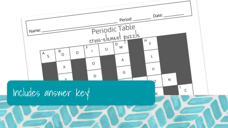 Periodic Table Cross Element Puzzle Preview Image 3