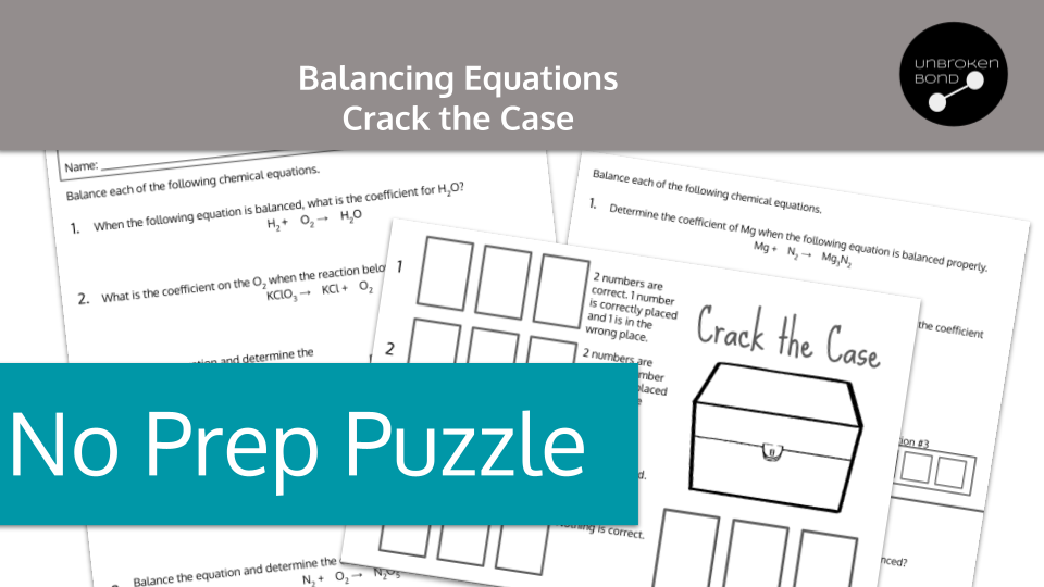 Balancing Chemical Equations Crack the Case Puzzle Preview Image 1