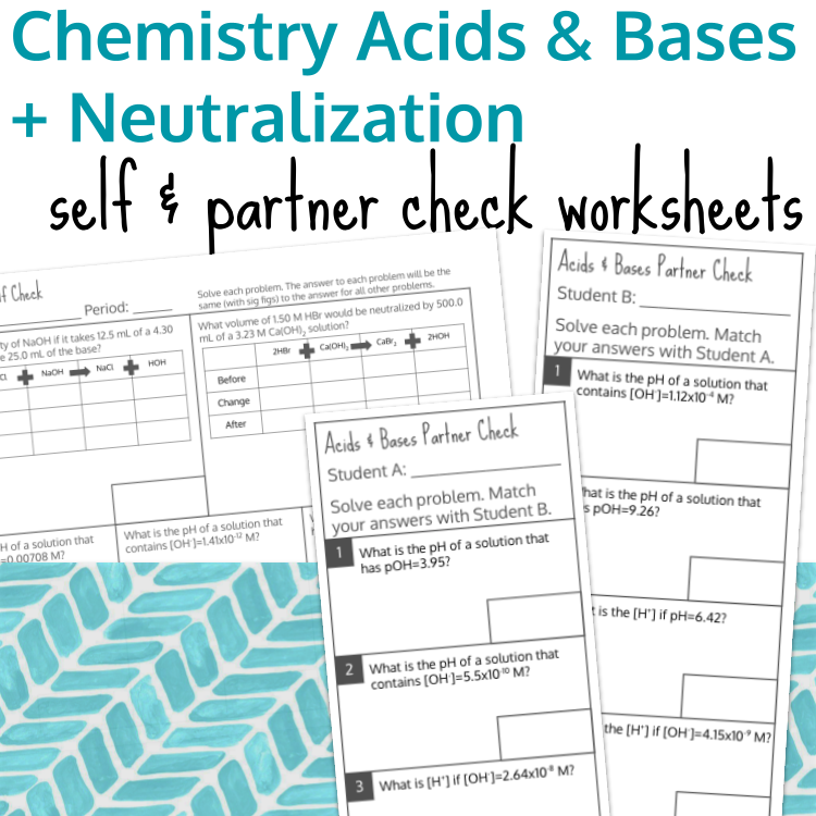 Self and Partner Checking Worksheets for Chemistry to Save Time and ...