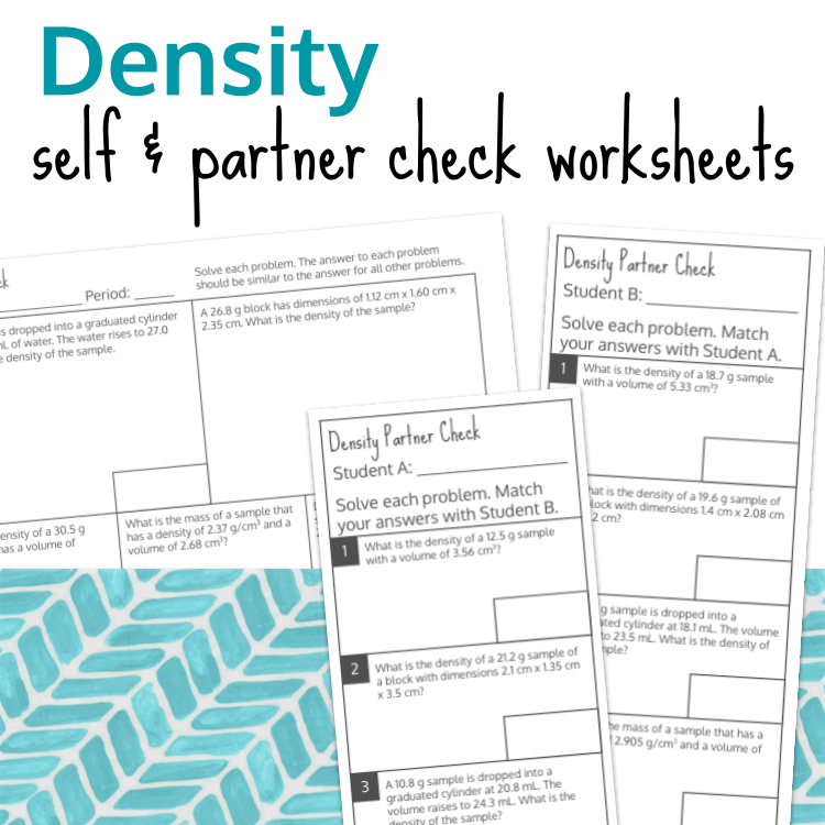 Density Self and Partner Check Worksheets