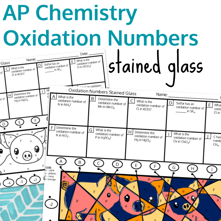 Oxidation Numbers Stained Glass Color by Code Worksheet