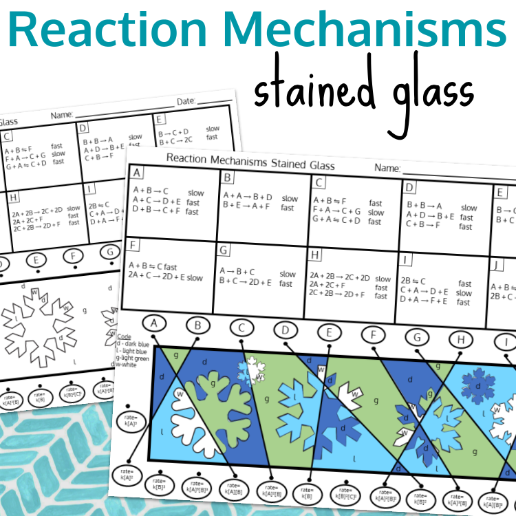 Reaction Mechanisms Stained Glass Color by Code Worksheet Freebie