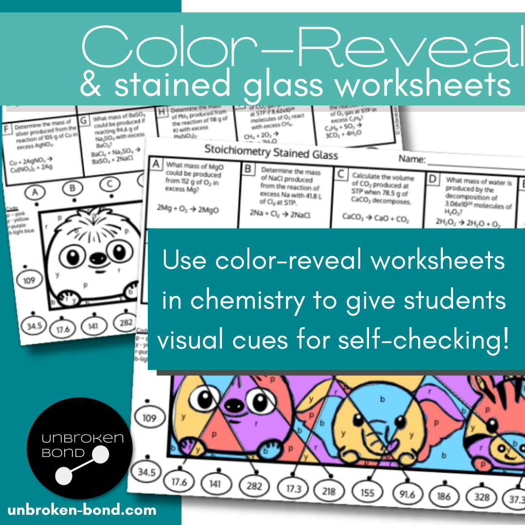 Color Reveal and Stained Glass Activities: Visual Self-Checking for Chemistry Classrooms