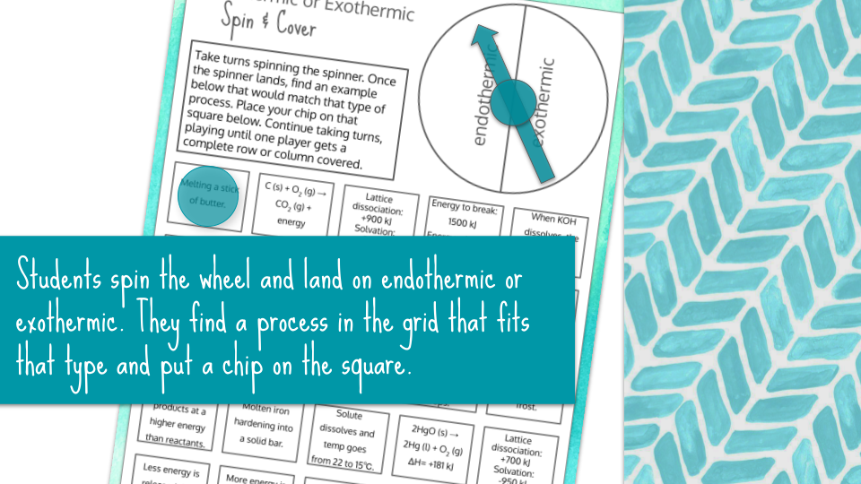 Endo or Exothermic Processes Spin and Cover Preview Image 2