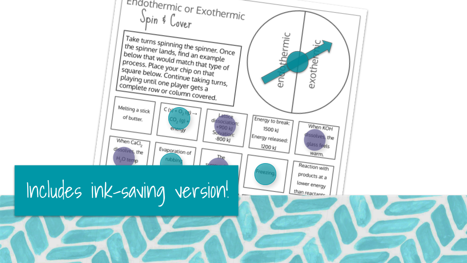 Endo or Exothermic Processes Spin and Cover Preview Image 4