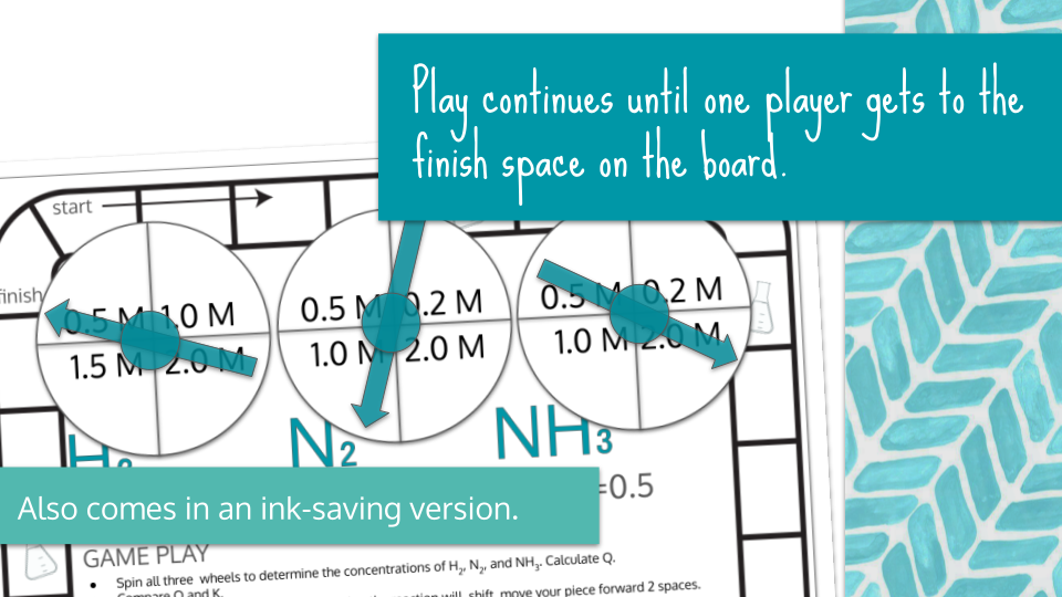 Reaction Quotient Q Vs K Spinner Board Game Preview Image 3