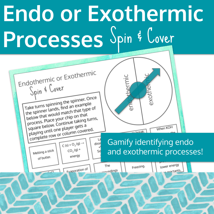 AP Chemistry Endothermic Exothermic Processes Spin and Cover Partner Activity