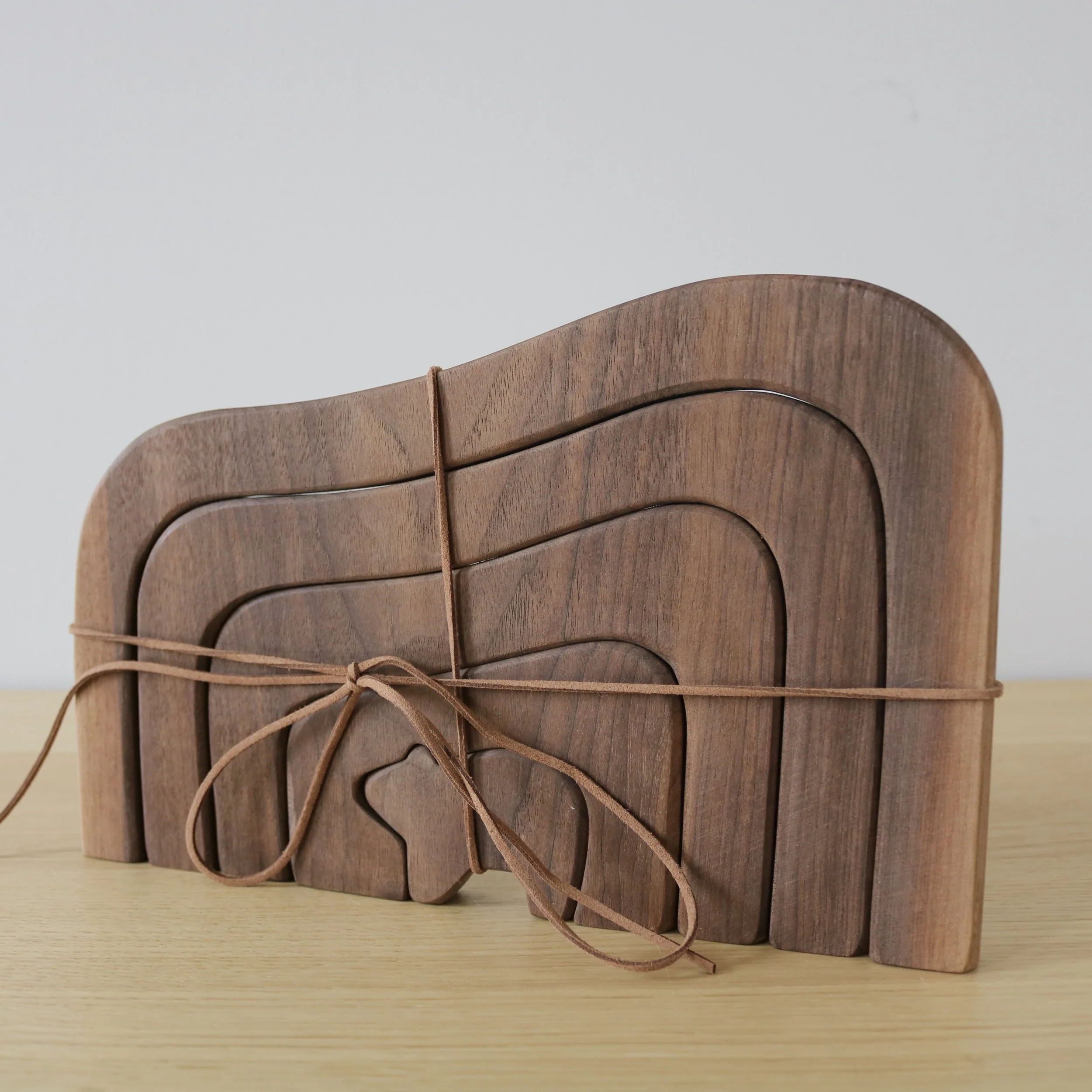 The Wooden Kind Walnut Bear Stacker