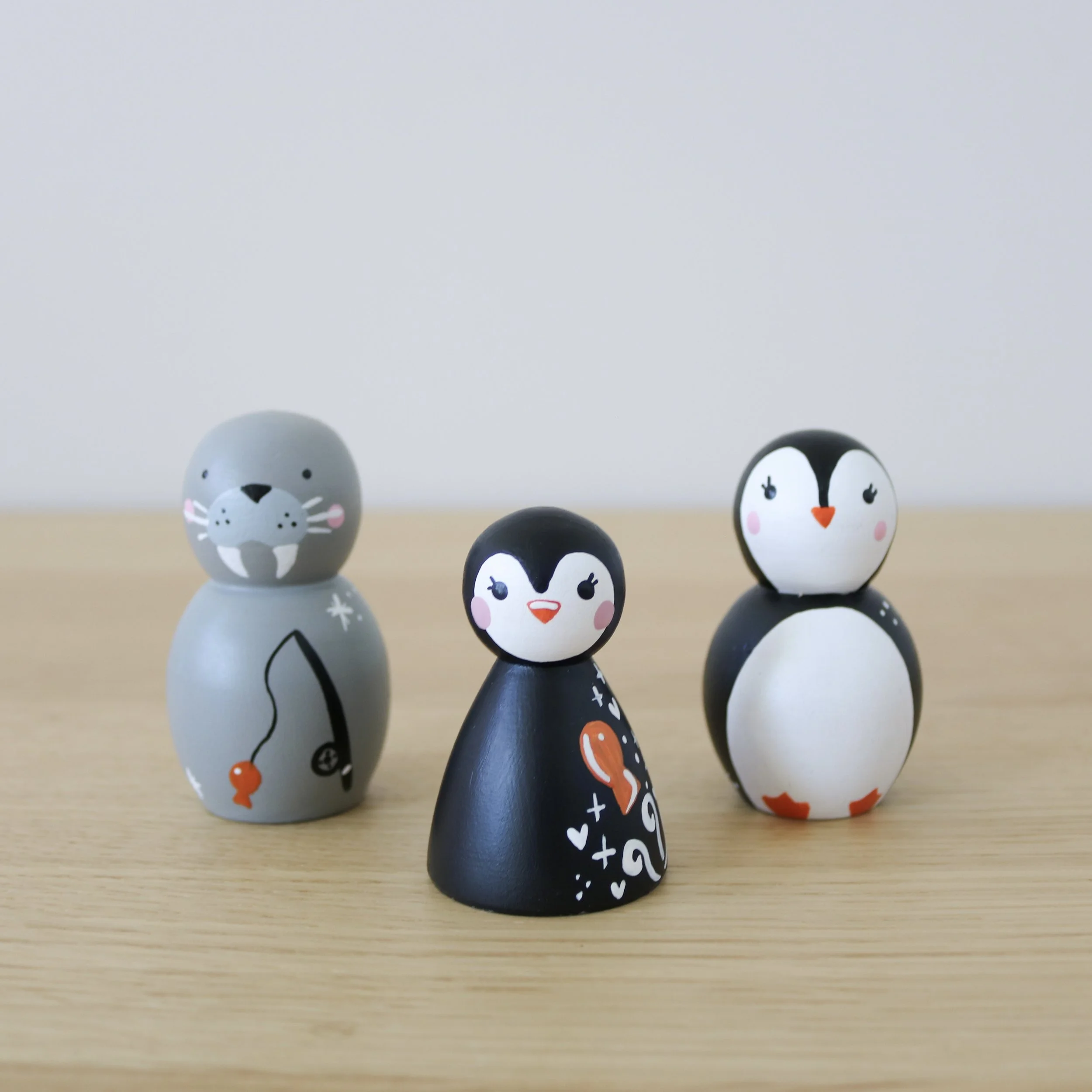 Island Peg Dolls Penguins and Walrus (3 pcs.)
