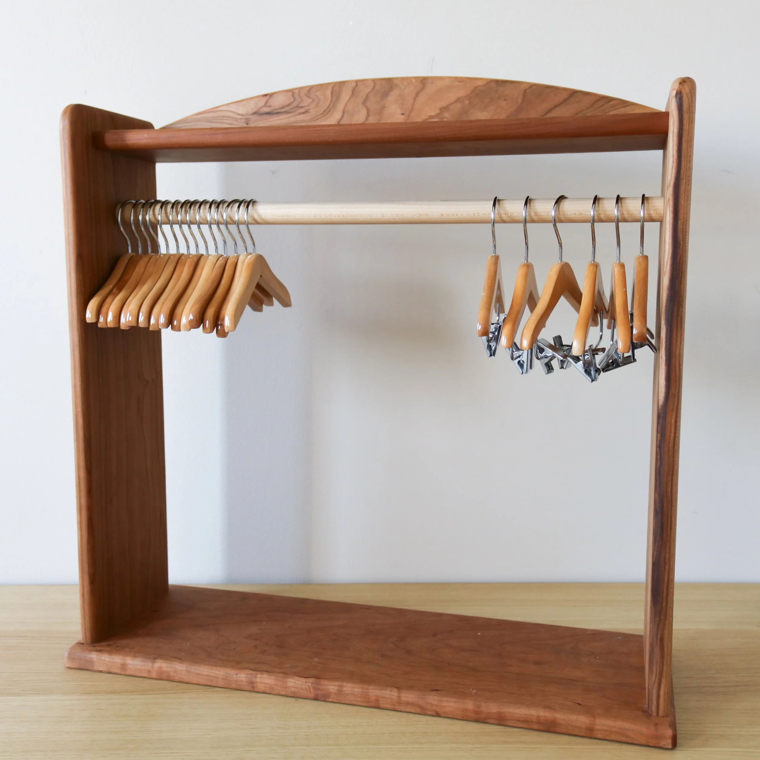 Camden Rose Cherry Wood Doll Clothes Stand and Hangers