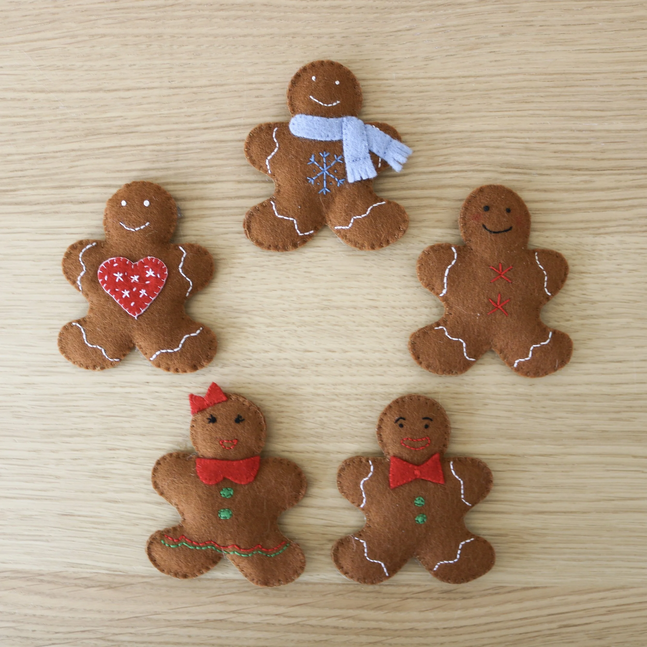 The Handwork Home Felt Gingerbread Men (5 pcs.)