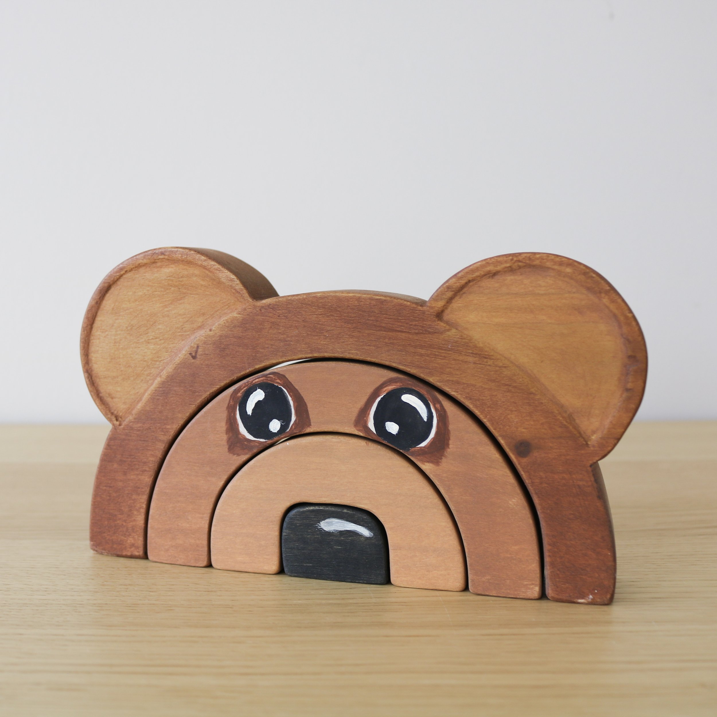 Handmade Wooden Bear Stacker