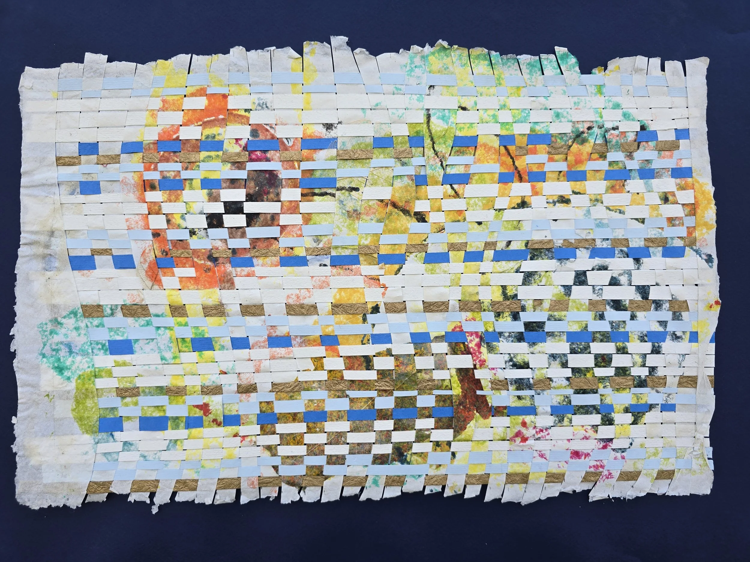 Sunflower Paper Weaving. 2024. Artist Handmade Paper. 