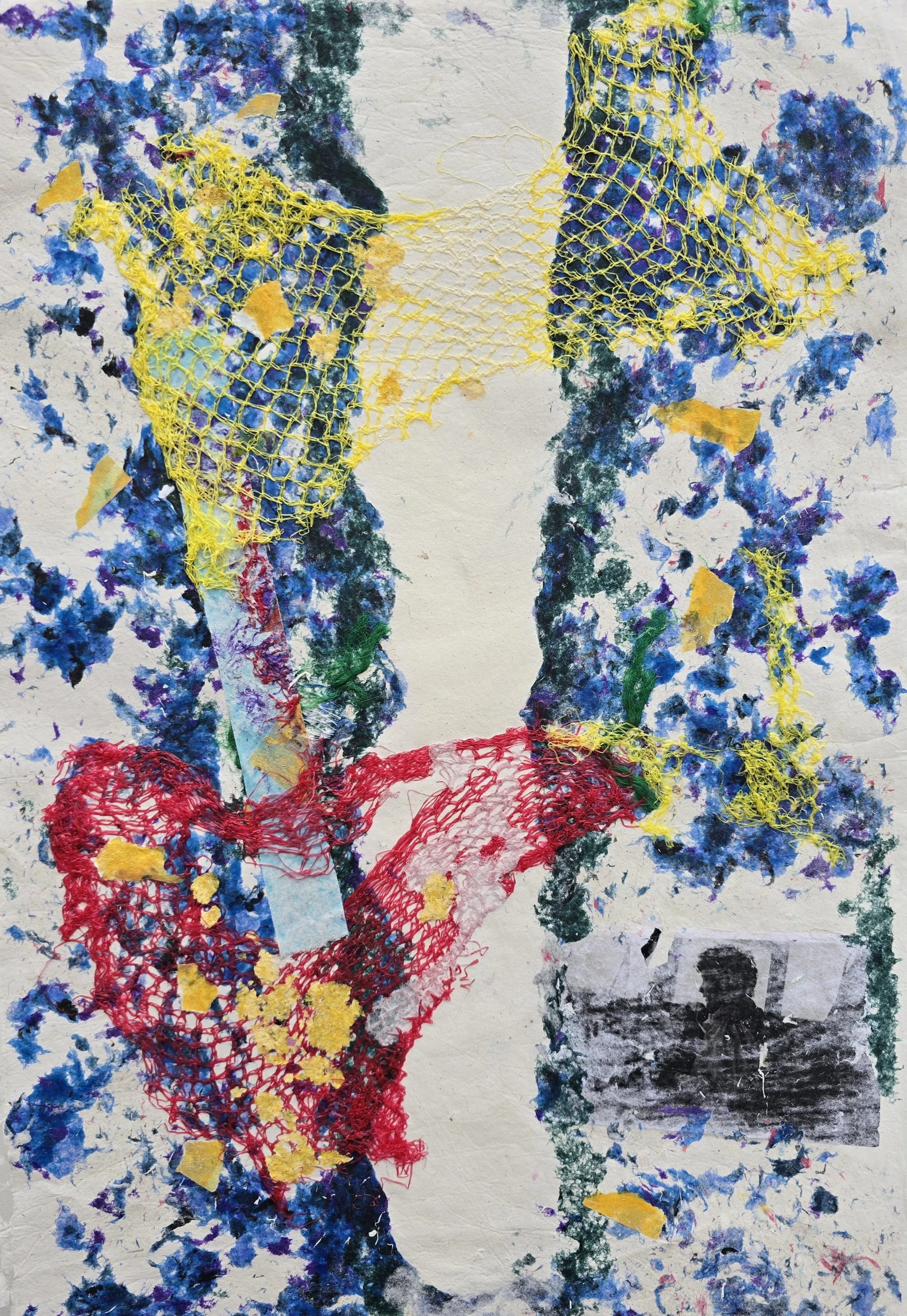 Break while Drag is Down. 2025. Artist Handmade paper/mix media