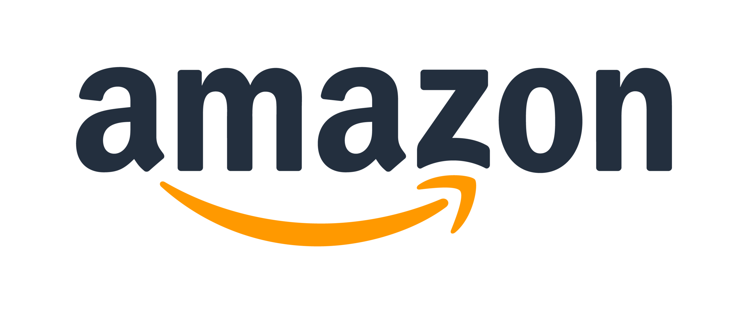 Amazon logo with the word 'amazon' in lowercase letters and an orange arrow pointing from the letter 'a' to the letter 'z'.