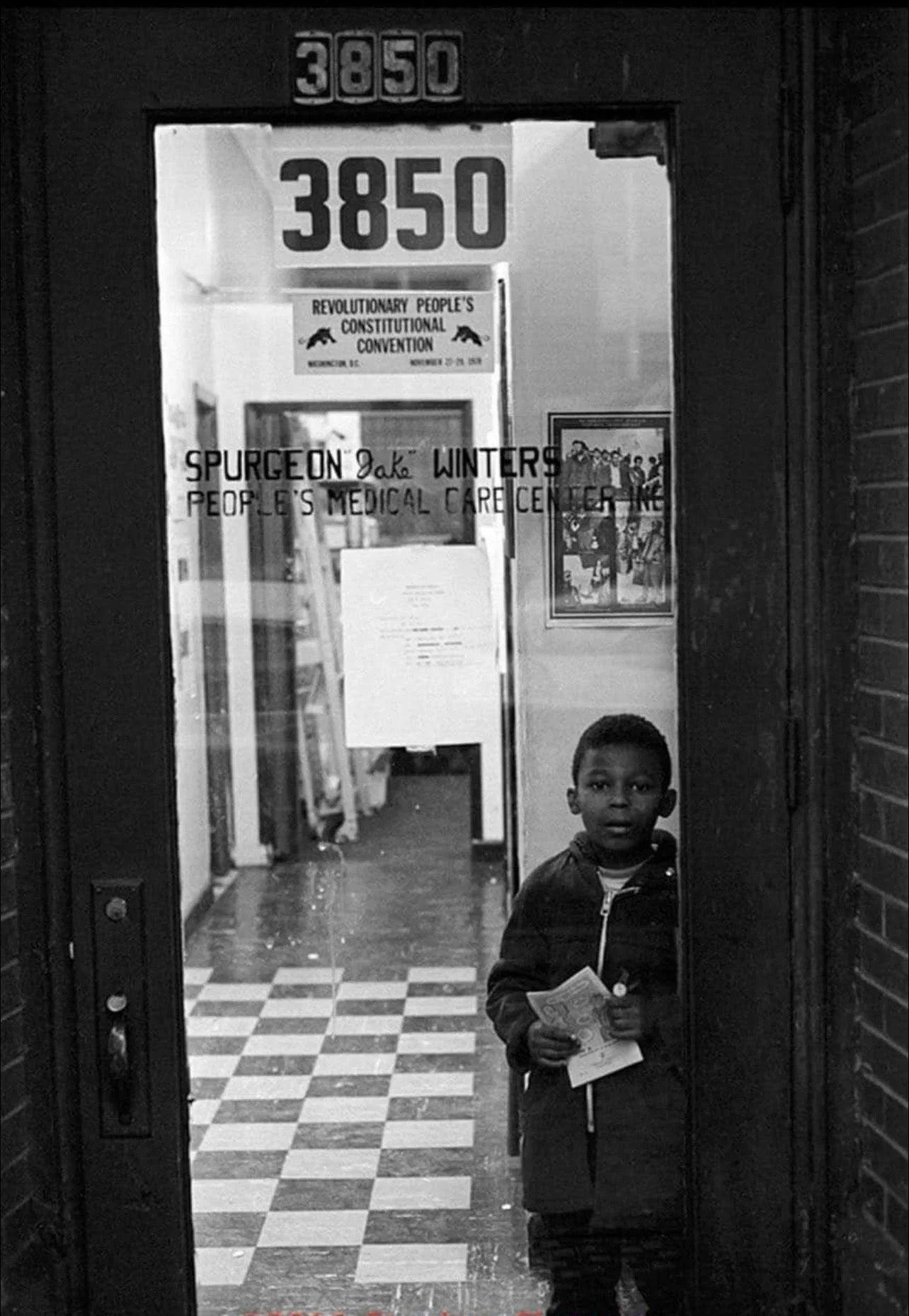 Entrance to the Spurgeon "Jake" Winters People's Medical Care Center. Photographer unknown.
