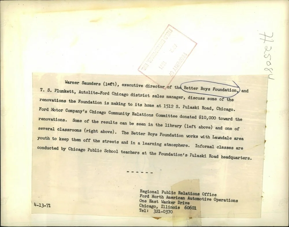 Historic photo caption of Warner Saunders' picture in 1971.