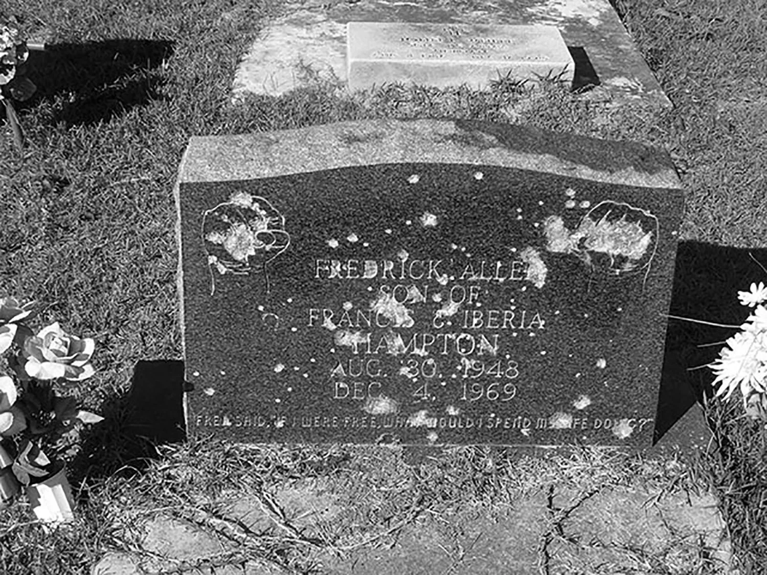In 2016, Flint Taylor traveled to Haynesville, Louisiana, to deliver Iberia Hampton's eulogy. He visited Fred Hampton's gravesite and discovered it had been riddled with bullets. Members of the Hampton family said that Mr. and Mrs. Hampton knew about
