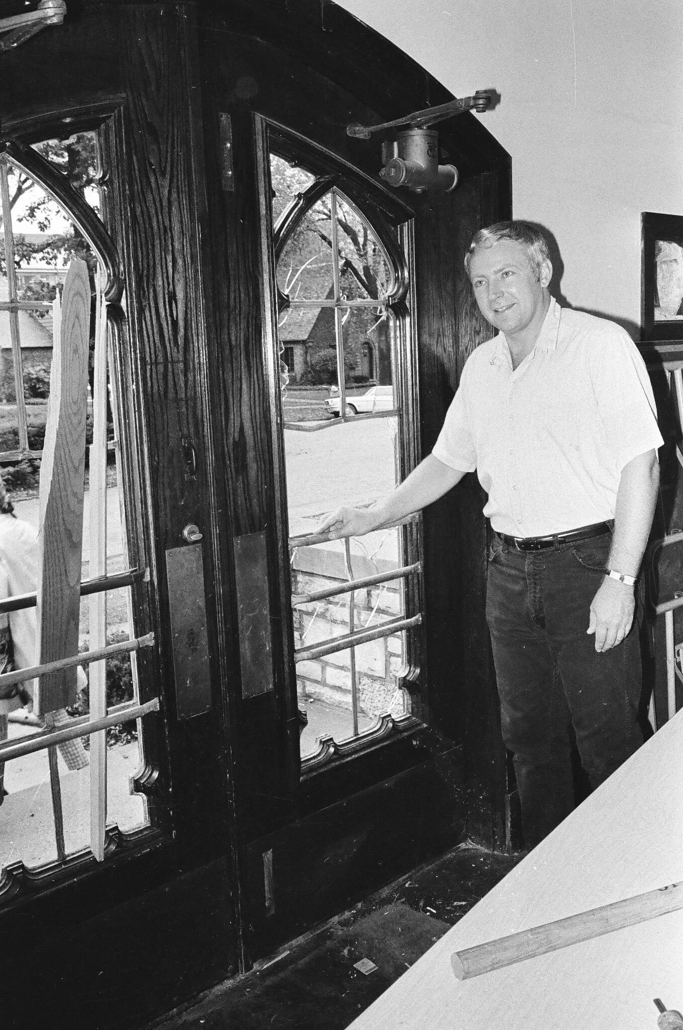 October 11, 1969. During the Days of Rage, police broke into the Church of the Holy Covenant to arrest members of Students for a Democratic Society. The church had given them refuge. Rev. Jim Reed not pictured. Photo: ST-80006912-0006, Chicago Sun-Ti