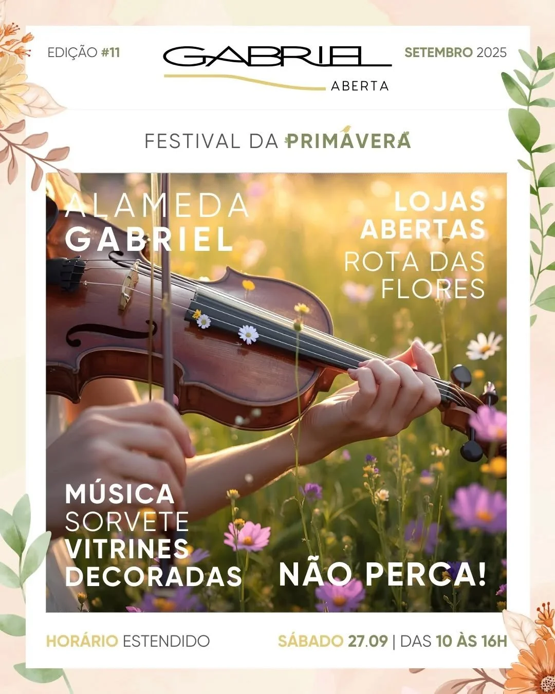 Festival de Primavera na Alameda Gabriel! 

As lojas est&atilde;o em clima de festa: vitrines incr&iacute;veis, m&uacute;sica, sorvete e v&aacute;rias a&ccedil;&otilde;es especiais. Um convite perfeito para voc&ecirc; curtir a esta&ccedil;&atilde;o m