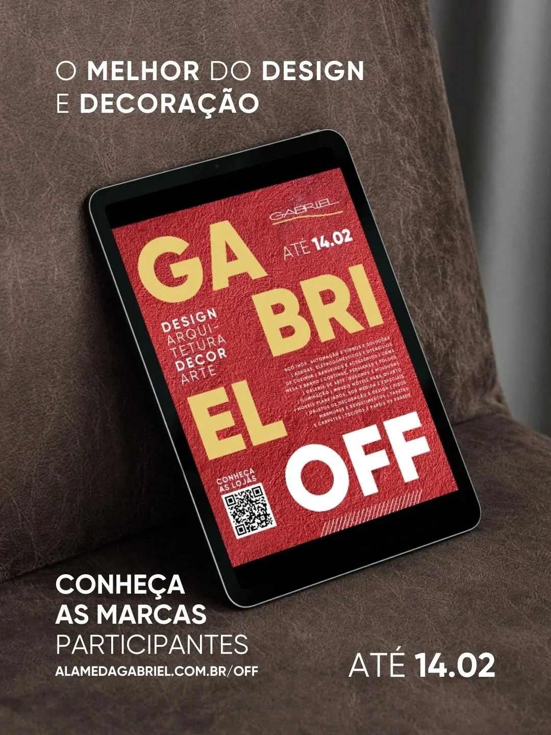 O Gabriel OFF j&aacute; est&aacute; acontecendo na Alameda Gabriel Monteiro da Silva!

Lojas selecionadas, grandes marcas e condi&ccedil;&otilde;es especiais em uma sele&ccedil;&atilde;o de ofertas at&eacute; 14 de fevereiro.

Deslize para conhecer q