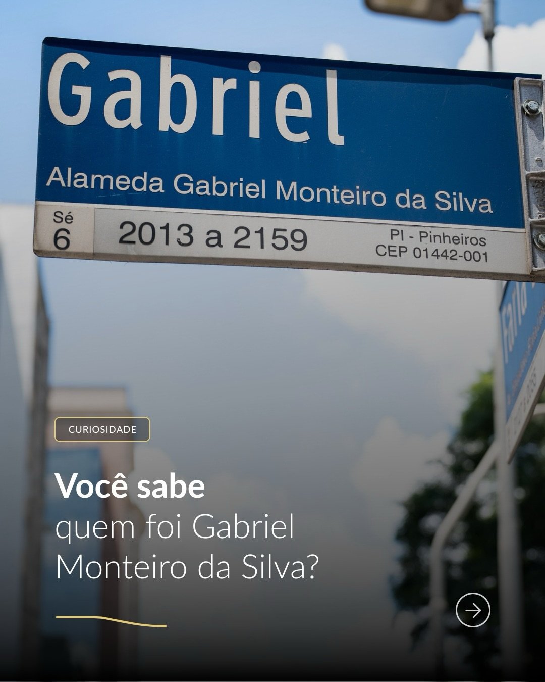 CURIOSIDADE | Voc&ecirc; sabe por que a Alameda Gabriel Monteiro da Silva tem esse nome?
Mineiro, advogado, apaixonado por futebol e t&ecirc;nis, al&eacute;m de morador da Rua Dona Hip&oacute;lita, Gabriel Monteiro da Silva era refer&ecirc;ncia em ed