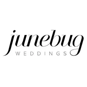 Junebug Weddings logo in black and white.