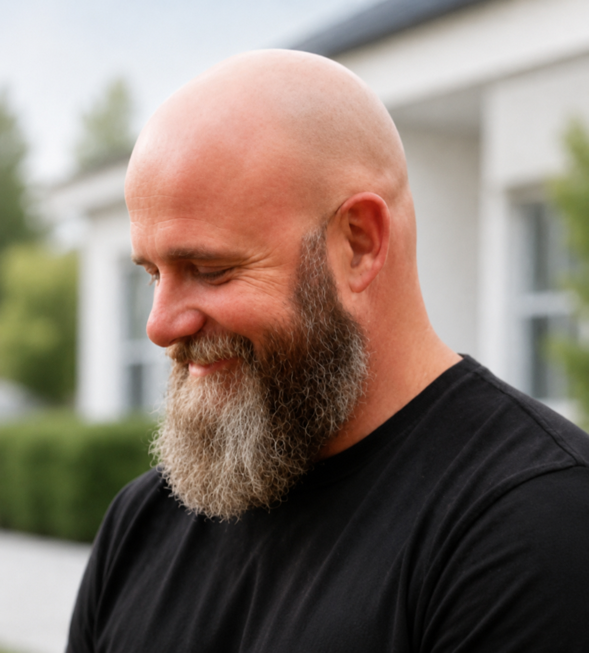 Gerald Cornwell of Cornwell Exterior Cleaning smiling in front of a clean residential home exterior.