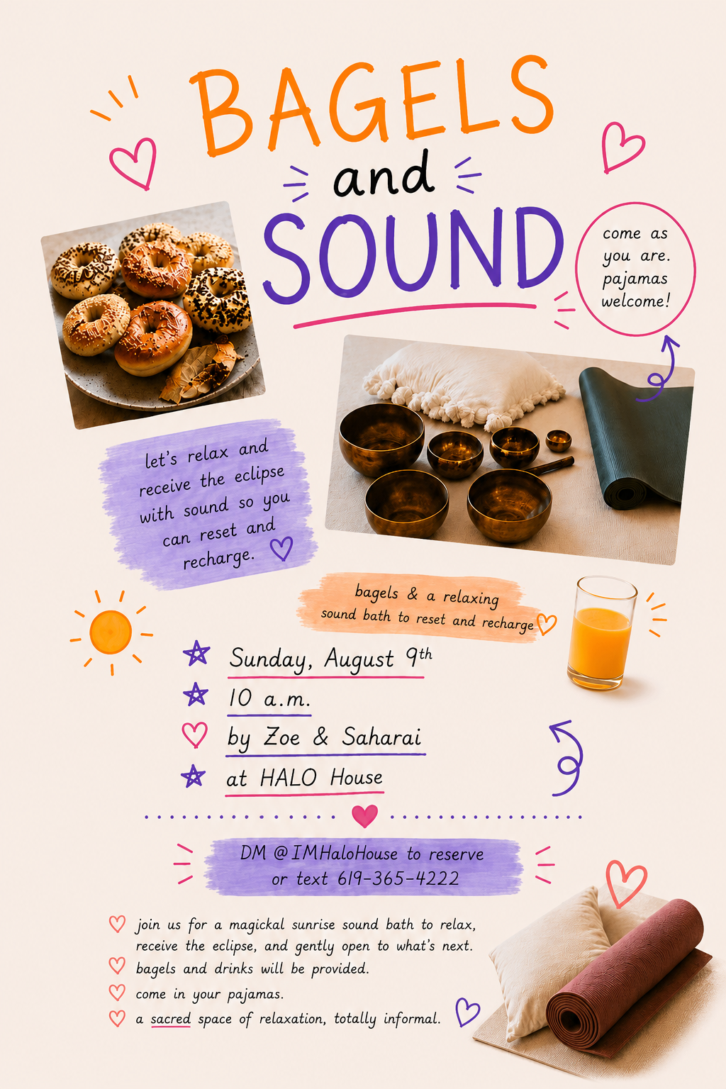 Bagels and Soundbath: Before the Eclipses by Zoe and Saharai