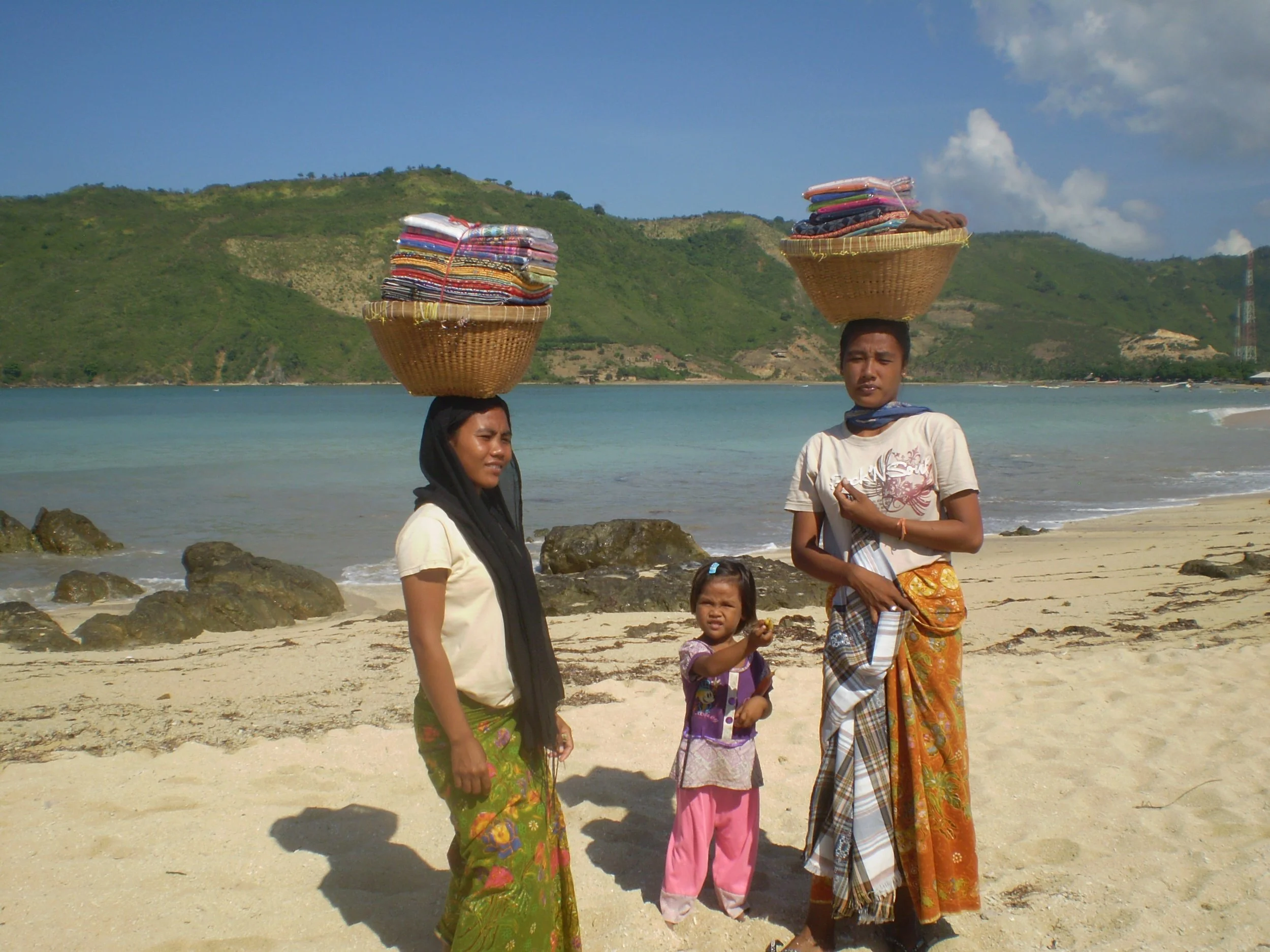 Local textile merchants on Lombok, Indonesia 