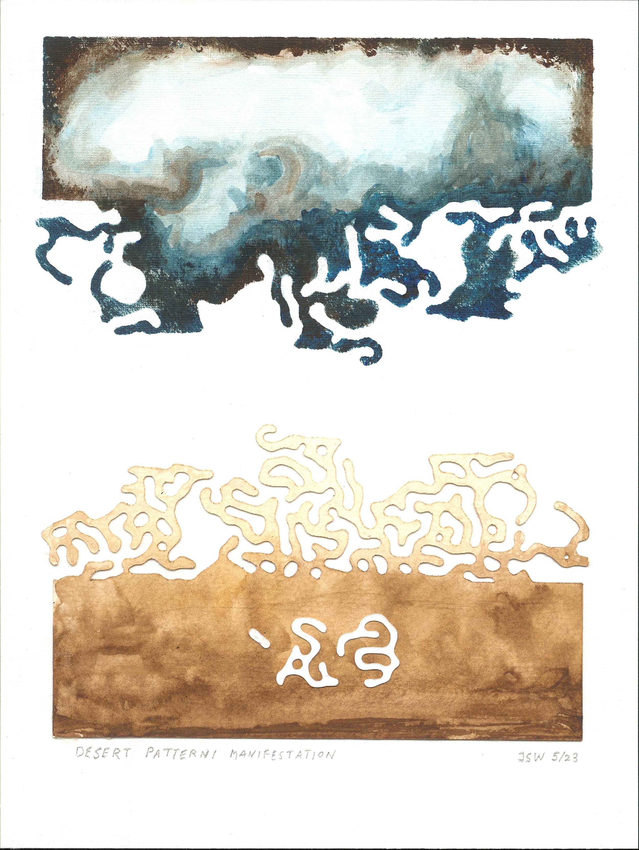 Desert Patterni Manifestation
2023
Acrylic and paper collage on paper
9 x 12 inches
$200.00