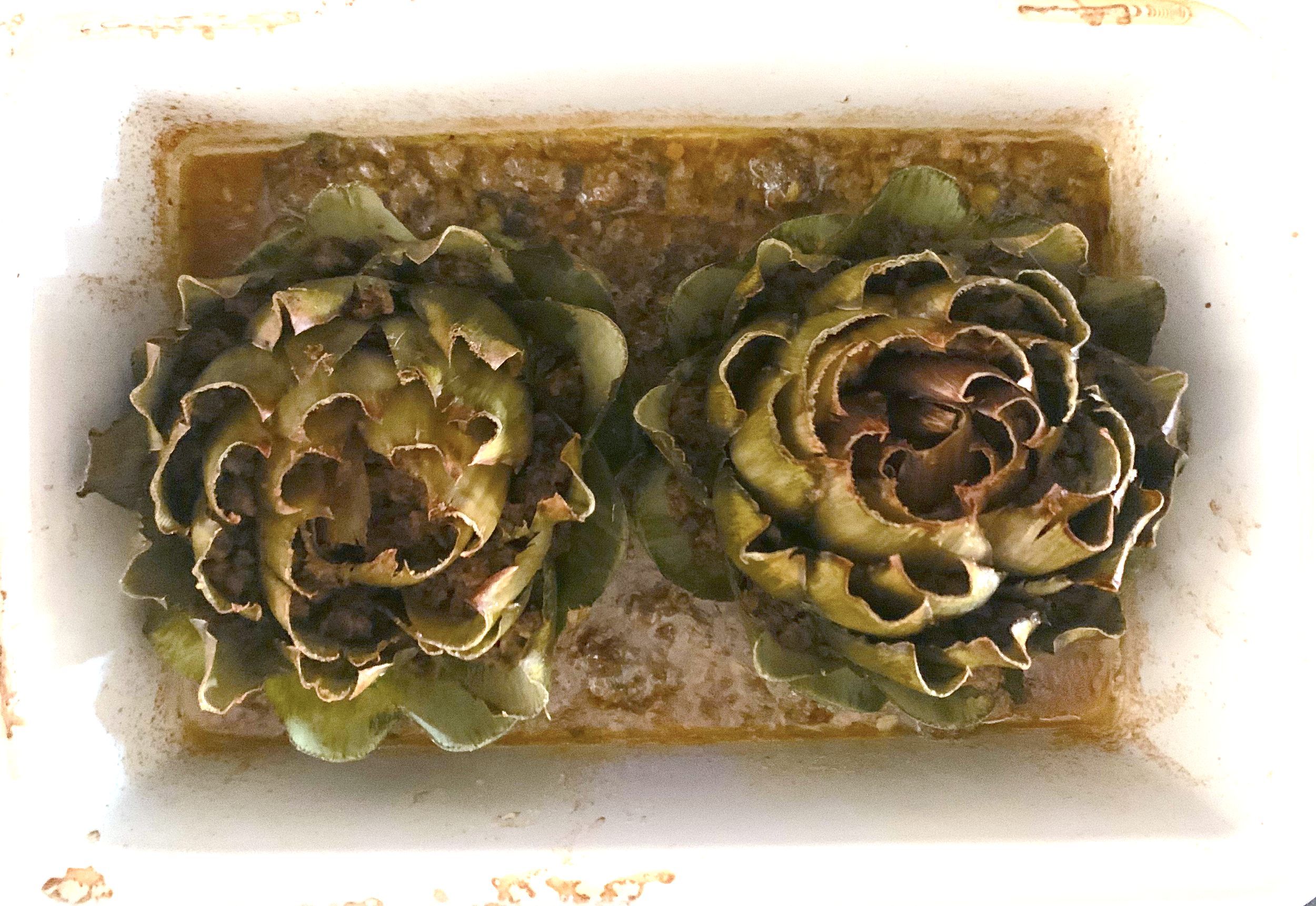 roasted lamb-stuffed artichokes