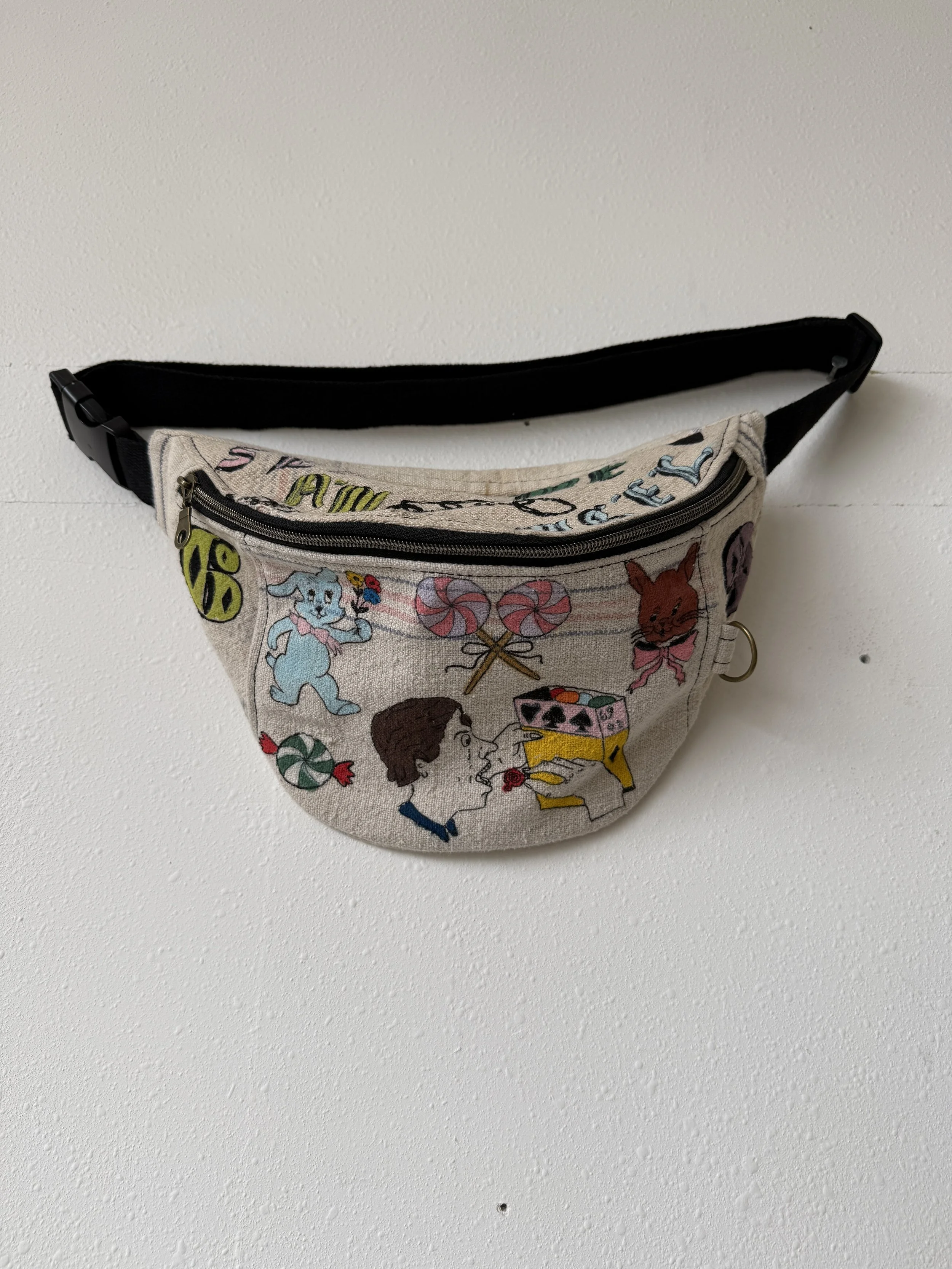 Hand Painted Fanny Pack "send me an angel"